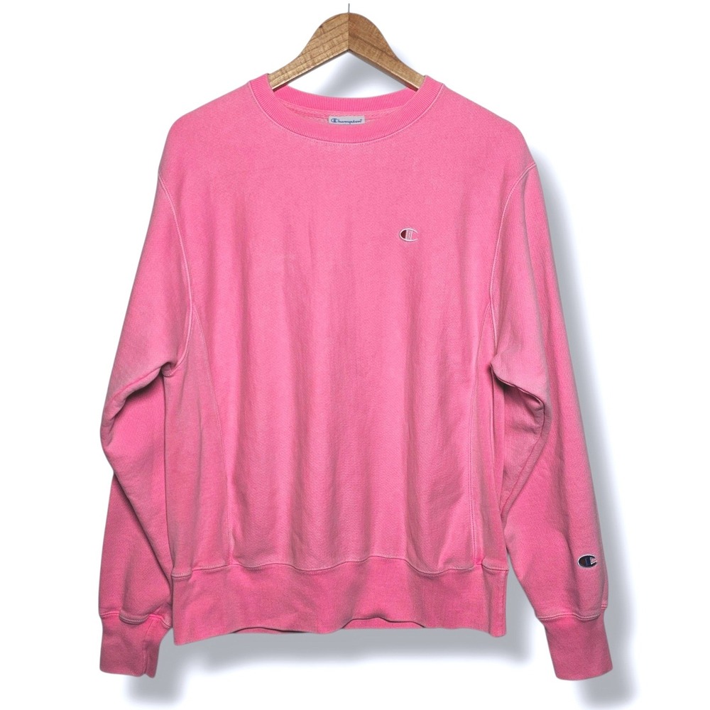 Vintage Champion Sweatshirt M Mens Pink Reverse Weave Y2K Crewneck S2315 Heavy